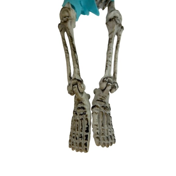 Skeleton Doctor Halloween Decoration Ornament 16” Blue Scrubs Mask Posable - Picture 7 of 9